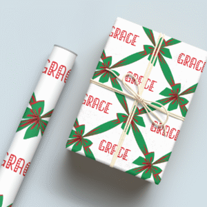 Trellis bow 1 – Green Wrapping Paper